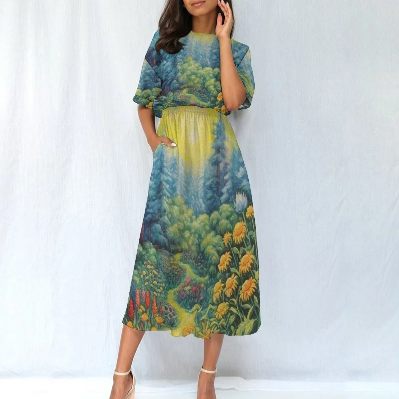 All-Over Print Women's Elastic Waist Dress
