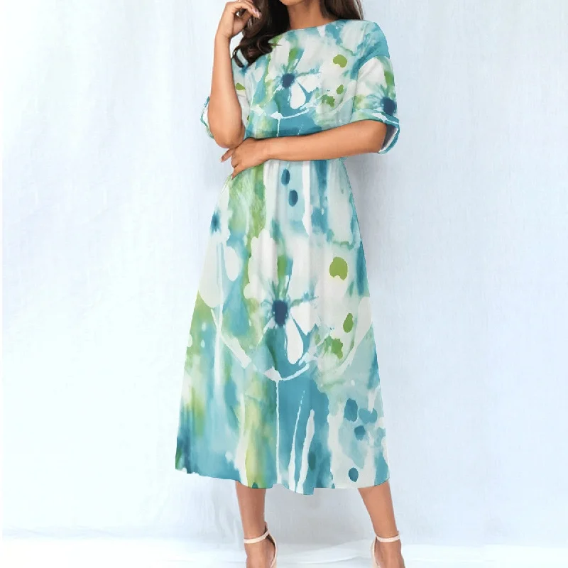 All-Over Print Women's Elastic Waist Dress