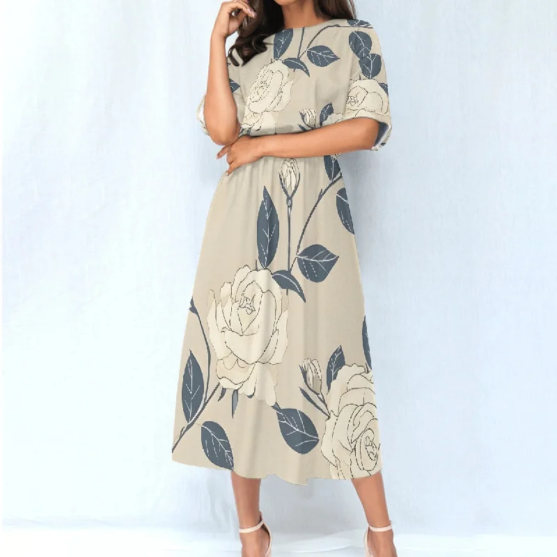 All-Over Print Women's Elastic Waist Dress
