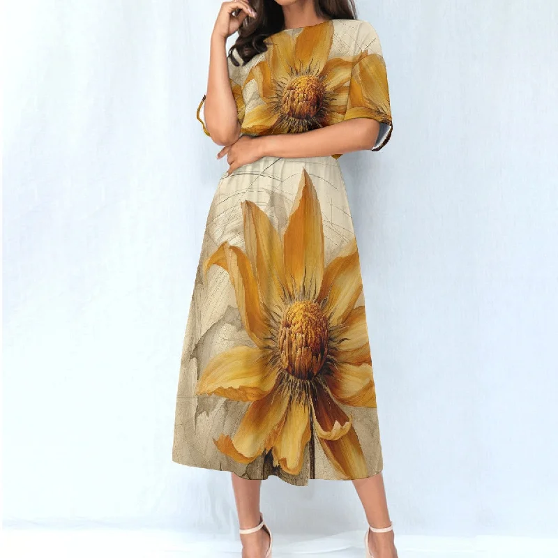 All-Over Print Women's Elastic Waist Dress