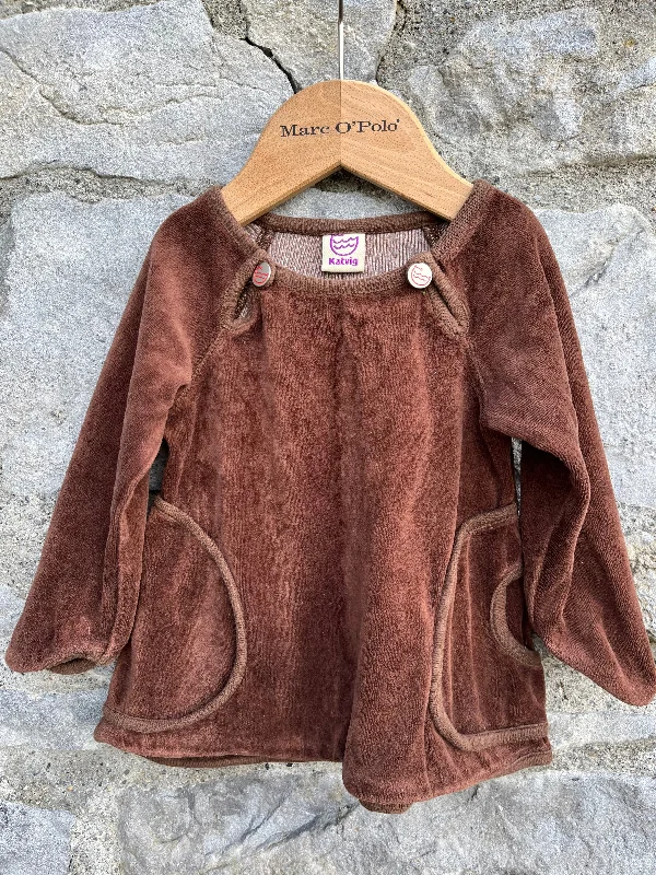 Brown velour tunic   9-12m (74-80cm)