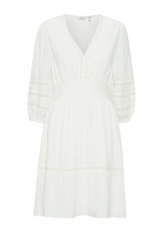 B.Young Hassi Broderie Trim Mini Dress, White