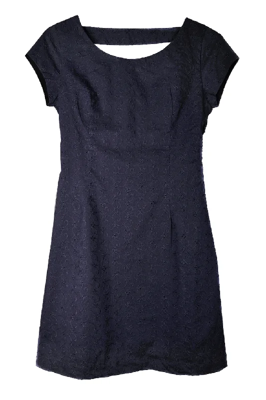 CARLOS MIELE ELIZA Open Back Blue Cotton Dress