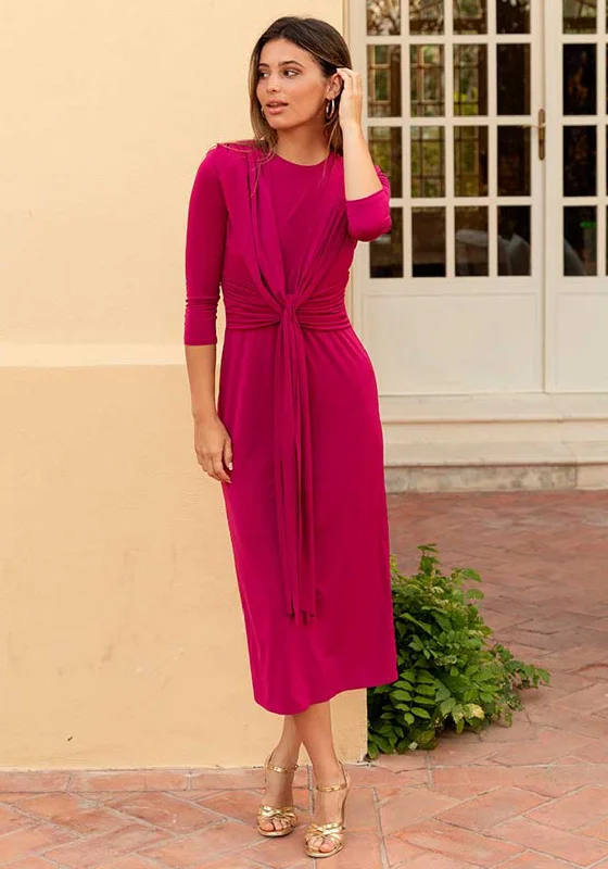 Cayro Gala Knot Waist Maxi Dress, Fuchsia