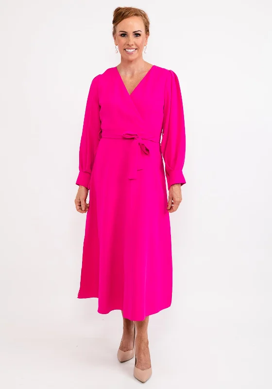 Ella Boo Cut Out Sleeve Maxi Dress, Hot Pink