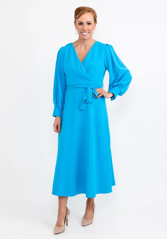 Ella Boo Cut Out Sleeve Maxi Dress, Ocean Blue