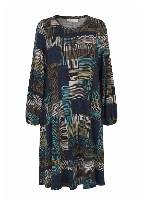 Masai Noam Abstract Print Midi Dress, Teal