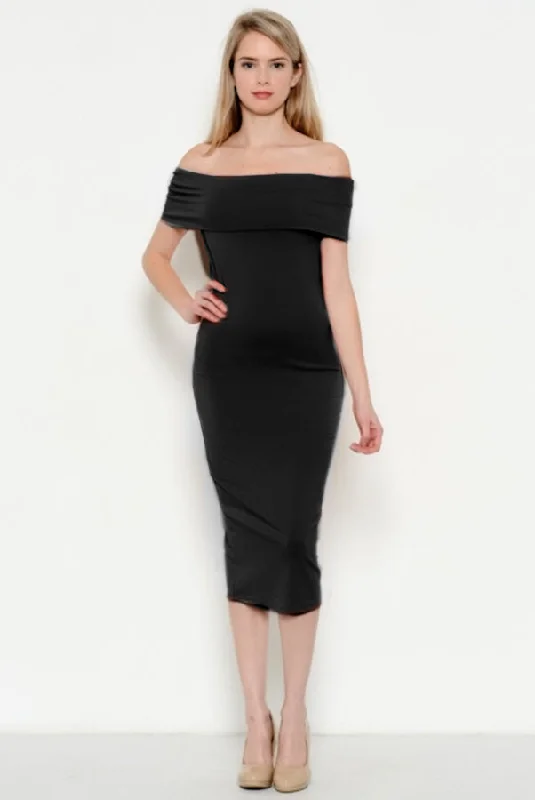 Night Out Off The Shoulder Midi Dress