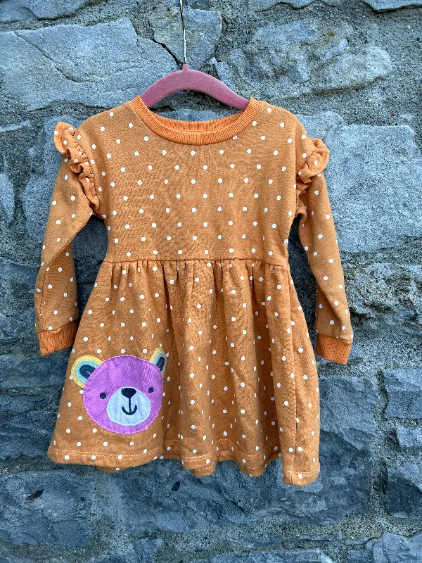 Orange dotty sweat dress 12-18m (80-86cm)