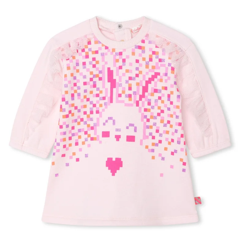 Pink Pixel Bunny Sweater Dress