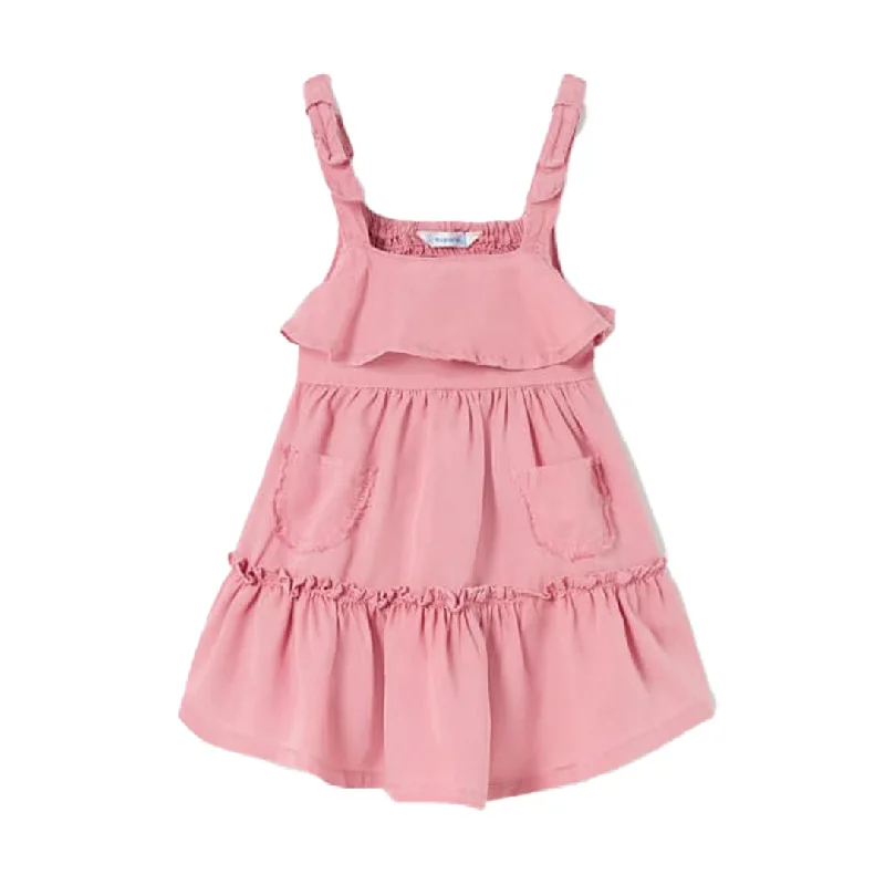 Pink Ruffle Overlay Dress