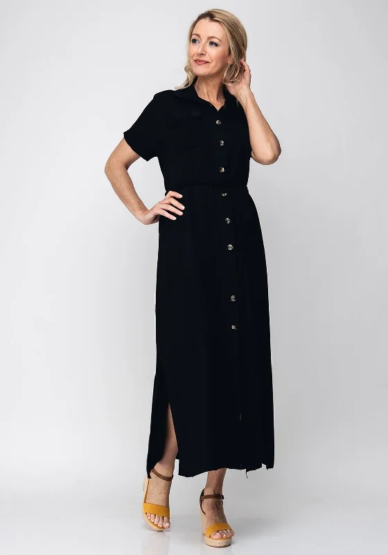 Seventy1 One Size Shirt Dress, Black