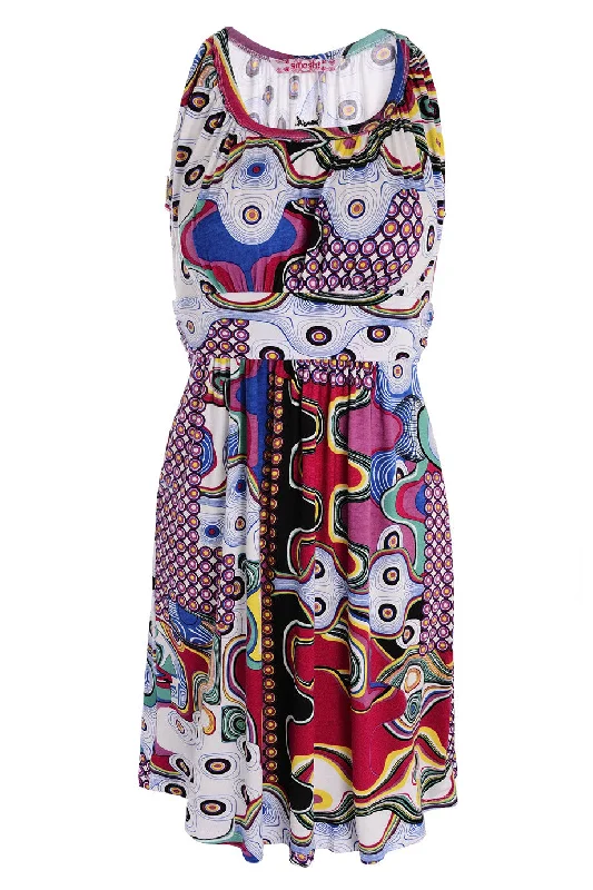 GHIACCIO Printed Sleeveless Dress