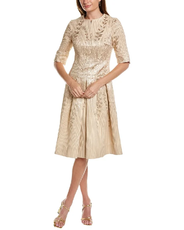 Teri Jon by Rickie Freeman Jacquard Rib Cocktail Dress