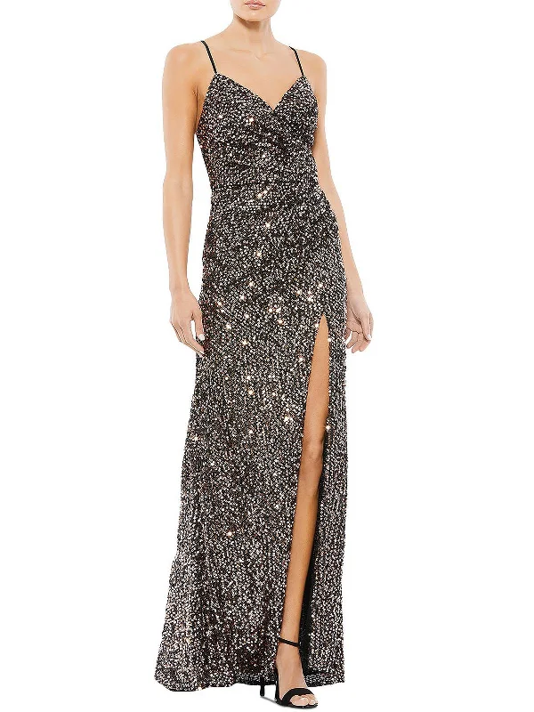 Womens Sequined Long Evening Dress