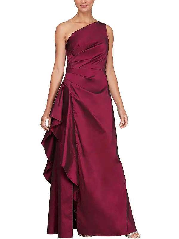 Womens Taffeta Maxi Evening Dress