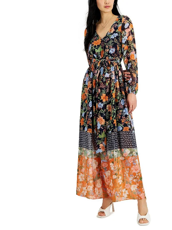 Womens V-Neck Long Maxi Dress