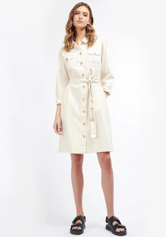 Barbour International Womens Fontaine Shirt Dress, Cream