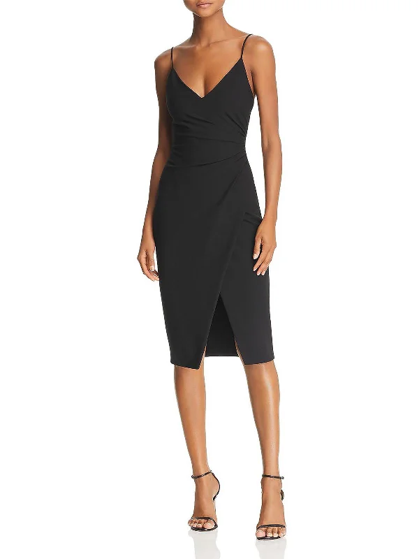 Bowery Womens Ruched Cocktail Sheath Dress