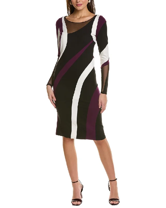 Donna Karan Spiral Colorblock Sheath Dress