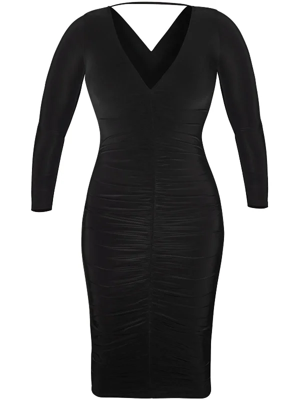 Plus Womens Ruched Jersey Sheath Dress