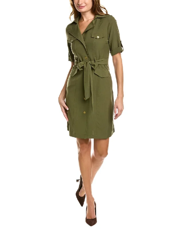 Sharagano Lepore Stretch Sharkskin III Shirtdress