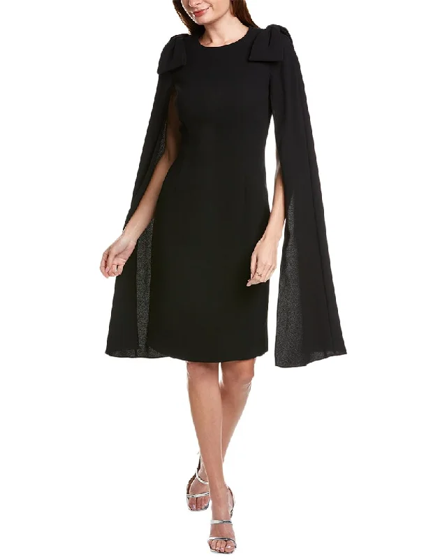 Teri Jon by Rickie Freeman Cape Sleeve Sheath Dress