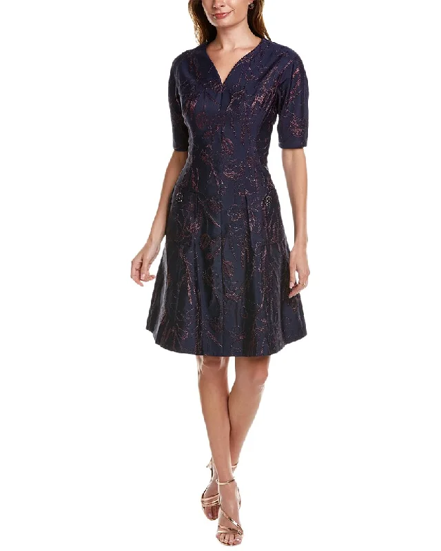 Teri Jon by Rickie Freeman Jacquard Cocktail Dress