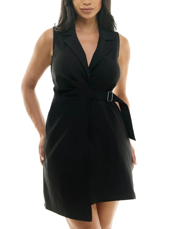 Womens Asymmetric Rayon Sheath Dress