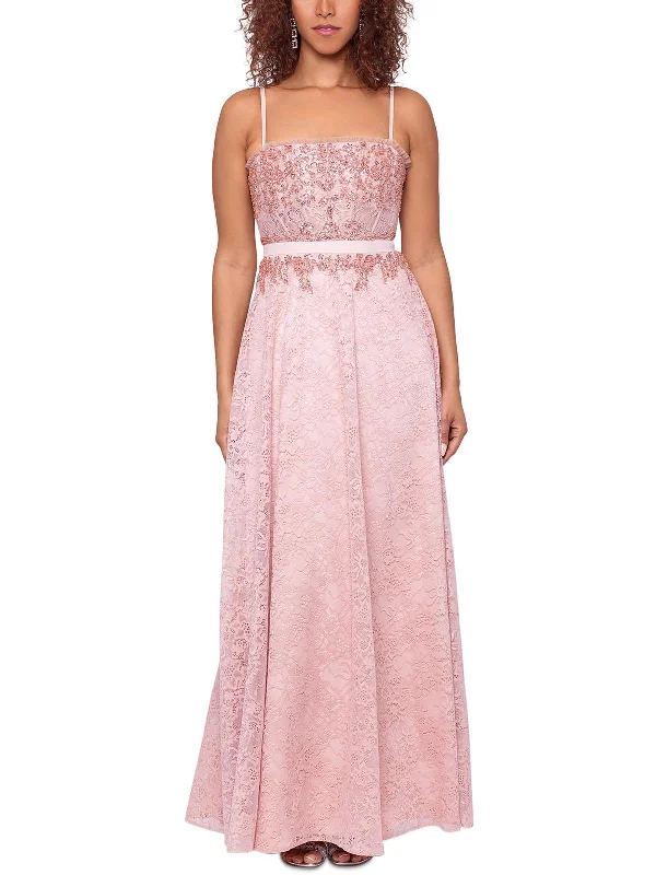 Womens Beaded Maxi Evening Dress