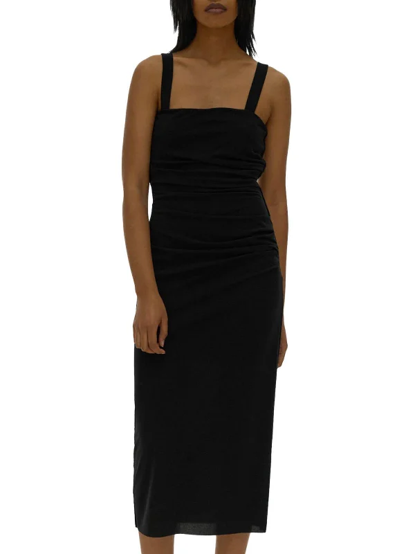 Womens Crepe Twist Sheath Dress