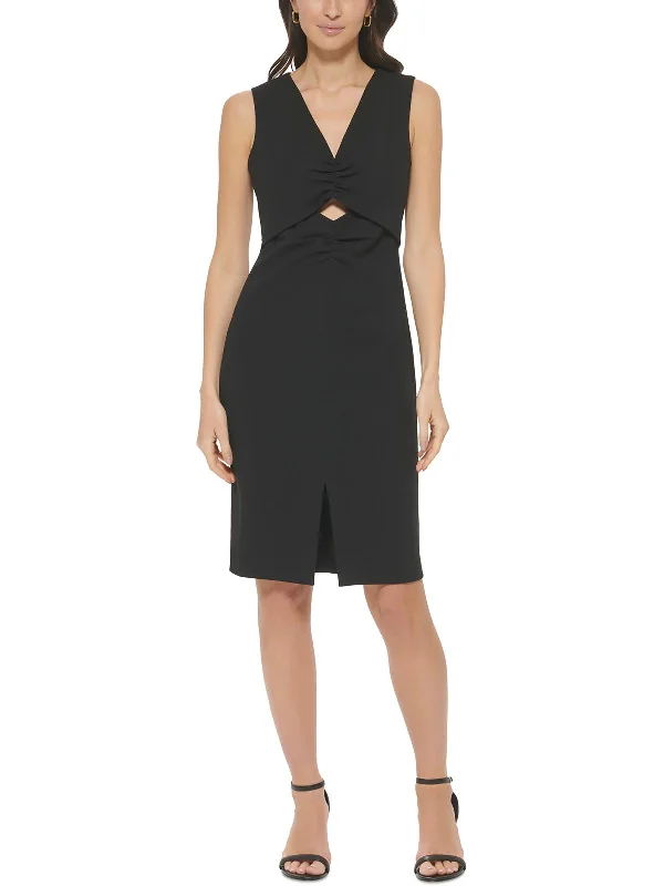 Womens Cut-Out Ruching Sheath Dress