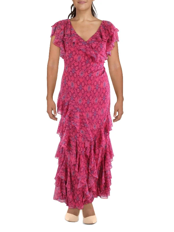 Womens Geo Print Long Evening Dress