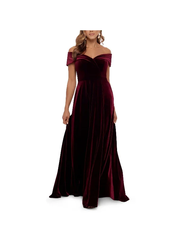 Womens Velvet Long Evening Dress