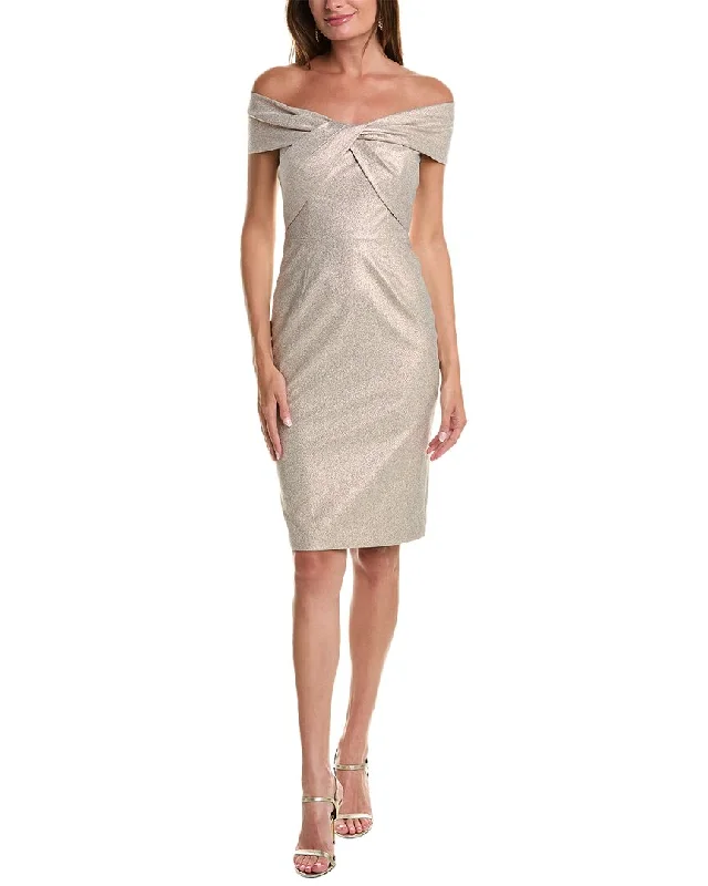 Teri Jon by Rickie Freeman Off-The-Shoulder Sheath Dress