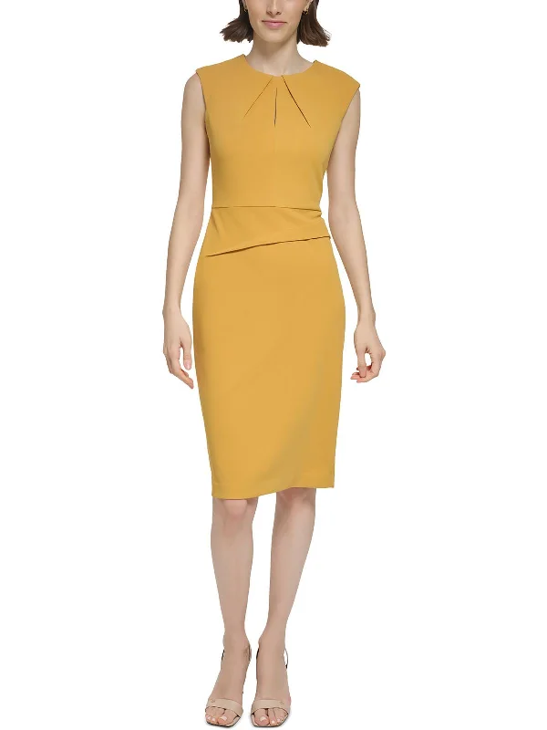 Womens Keyhole Knee Length Sheath Dress