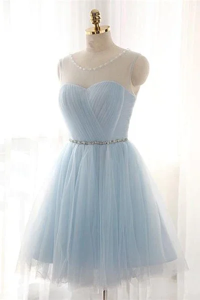 Simple Light Blue Short Tulle Homecoming Dresses,Cheap Homecoming Dress,Elegant Cocktail Dresses,Charming Graduation Dresses gh855 Simple Light Blue Short Tulle Homecoming Dresses,Cheap Homecoming Dress,Elegant Cocktail Dresses,Charming Graduation Dresses gh855