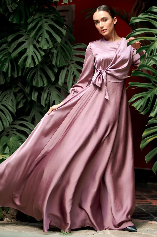 Desert Rose Diana Side Knot Satin Gown