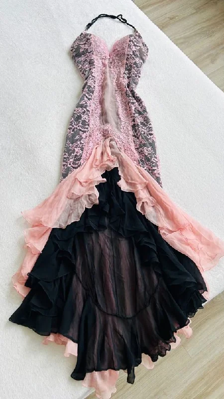 Halterneck lace A-line dress Prom Dress gh2929