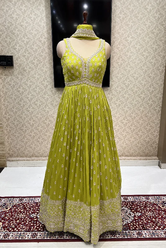 Liril Green Zari, Sequins, Stone and Thread work Floor Length Anarkali Suit