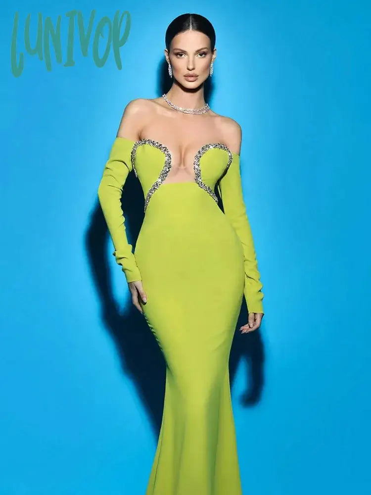 Lunivop Fashion Elegant High Quality Sexy Strapless Diamond Bodycon Long Bandage Dress Vestidos De Fiesta Evening Cocktail Party Dresses Lunivop Fashion Elegant High Quality Sexy Strapless Diamond Bodycon Long Bandage Dress Vestidos De Fiesta Evening Cocktail Party Dresses