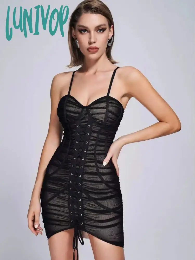 Lunivop Sexy Sleeveless Backless Mesh Bodycon Bandage Dress Nuevo En Vestidos Mini Robe Moulante Femme Cocktail Evening Party Club Prom Lunivop Sexy Sleeveless Backless Mesh Bodycon Bandage Dress Nuevo En Vestidos Mini Robe Moulante Femme Cocktail Evening Party Club Prom