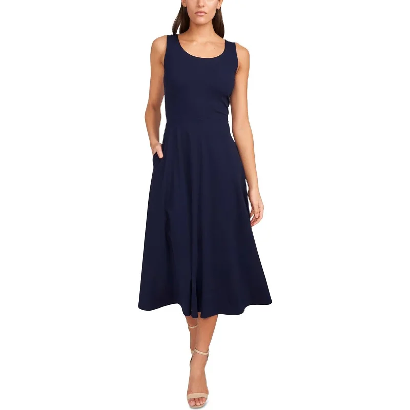 MSK Womens Petites Sleeveless Midi Fit & Flare Dress