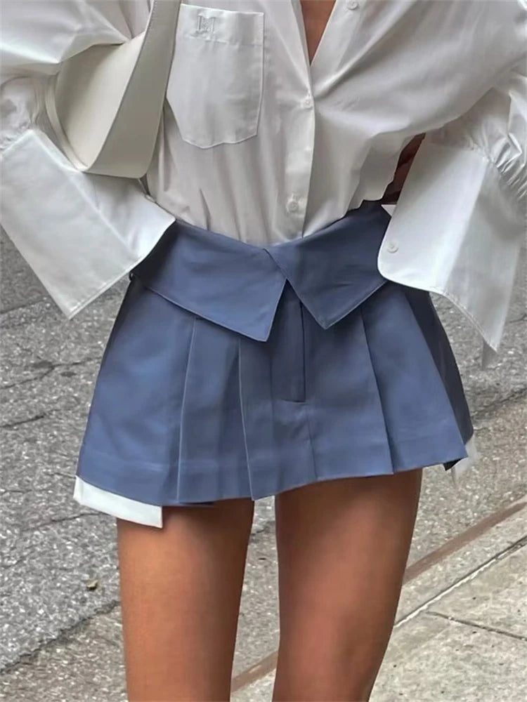 High Waist Mini Y2k Streetwear New Summer Pleated Black A-line Skirt