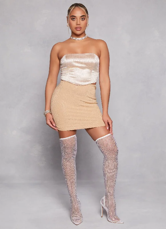 Iris Rhinestone Mini Skirt