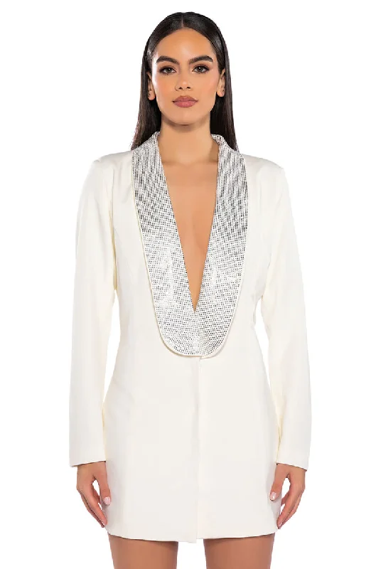 PRETTIEST PROBLEM DEEP V BLAZER MINI DRESS