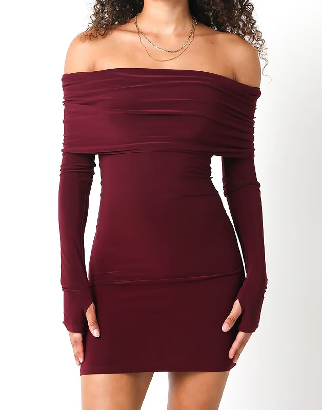 Ruby Mini Dress by Summer Haus - Burgundy