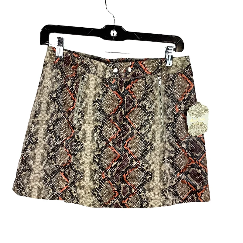 Skirt Mini & Short By Altard State In Snakeskin Print, Size: M