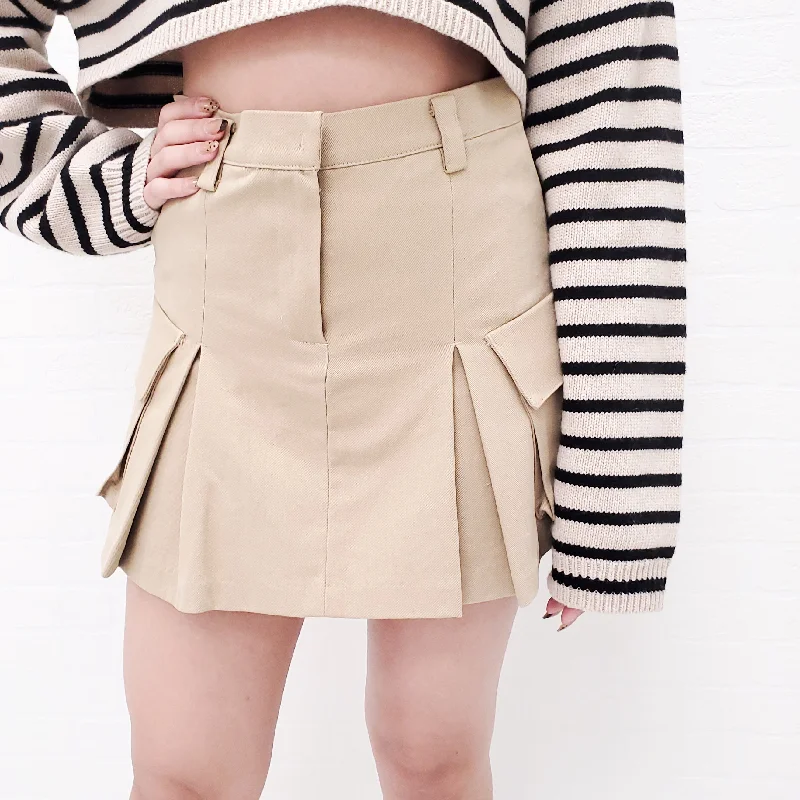 THE FRANKIE SHOP CARGO PLEATED MINI SKIRT - SIZE S